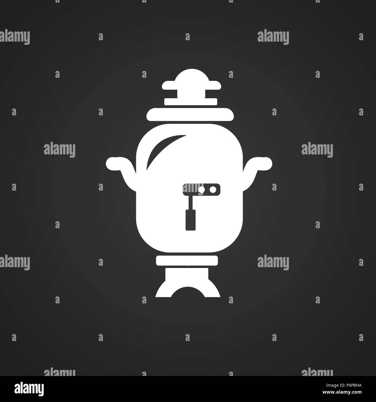 Samovar boiler on black background Stock Vector