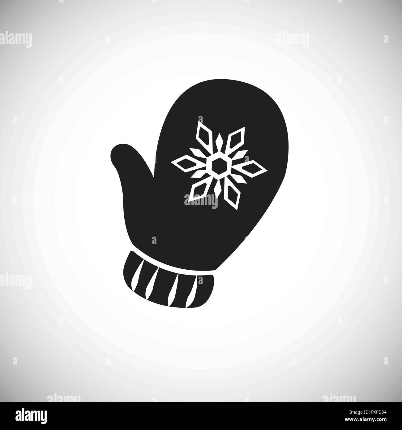 Christmas mitten on white background Stock Vector
