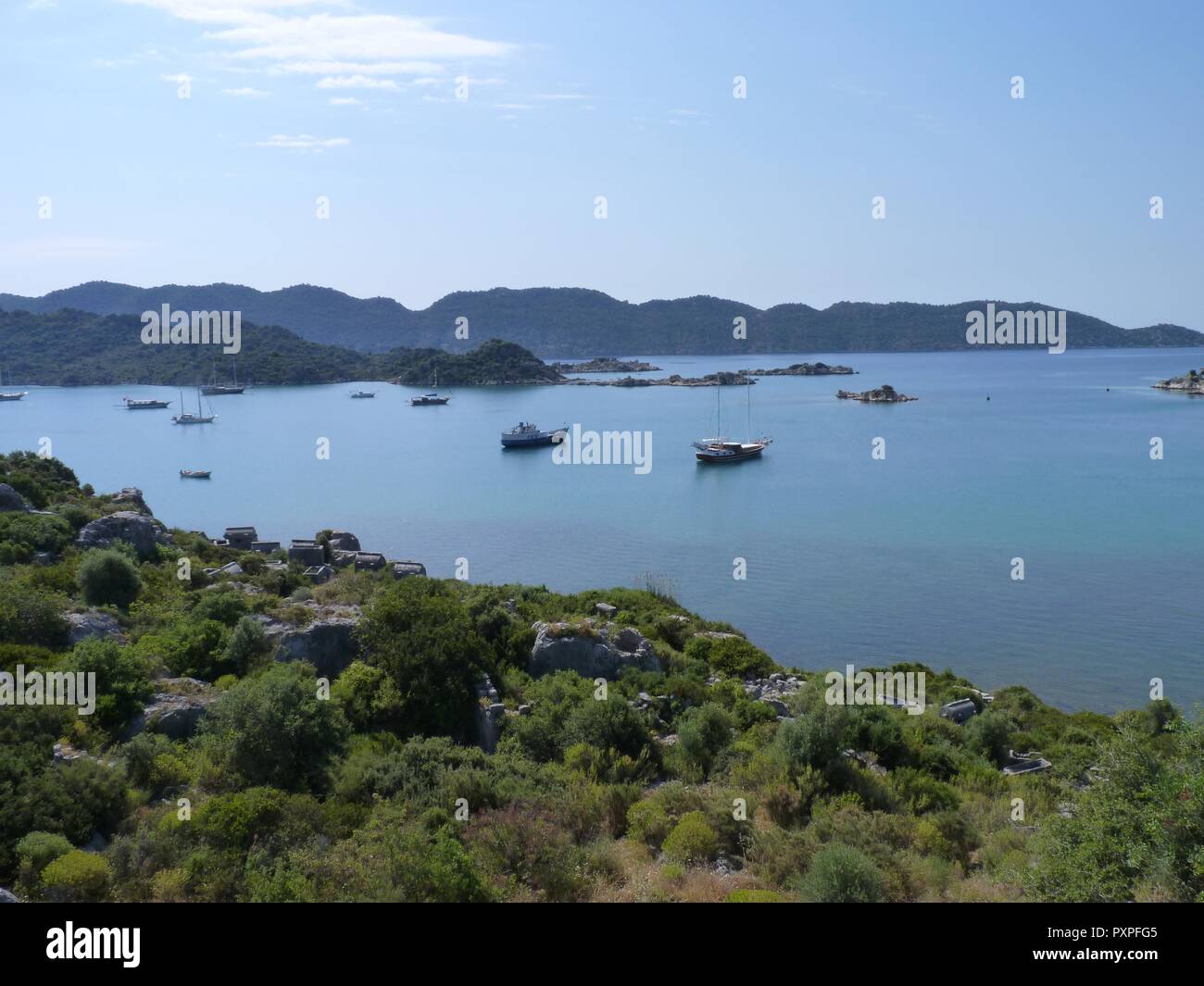 Lycian tombs near Ucagiz, Turkey Stock Photo