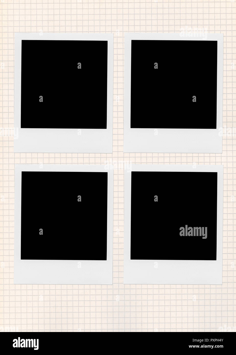 Isolated empty photo frame. Blank photo white frame. Stock Photo