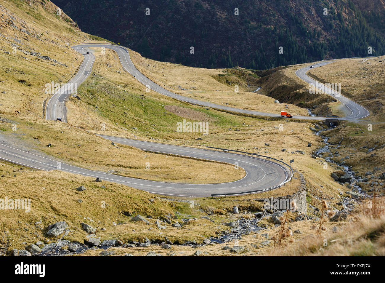 Transfagarasan mountain road Stock Photo