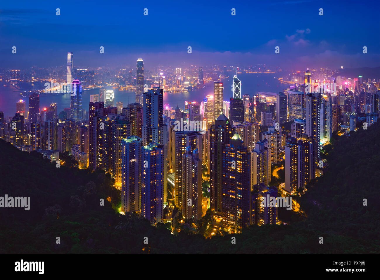 Hong Kong skyscrapers skyline cityscape view Stock Photo - Alamy