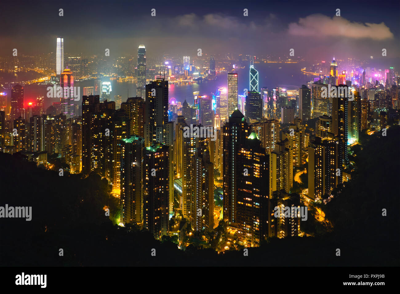 Hong Kong skyscrapers skyline cityscape view Stock Photo - Alamy