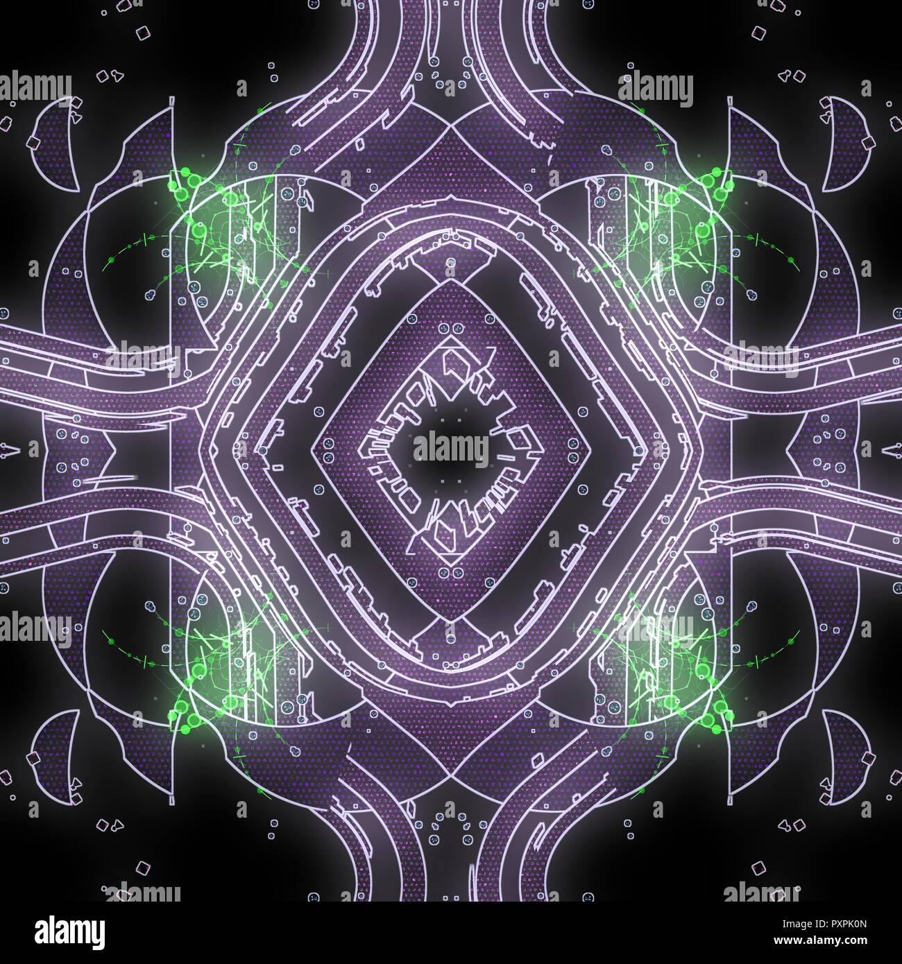 A colorful and vivid image with abstract Sacred Geometry. A psychedelic ...