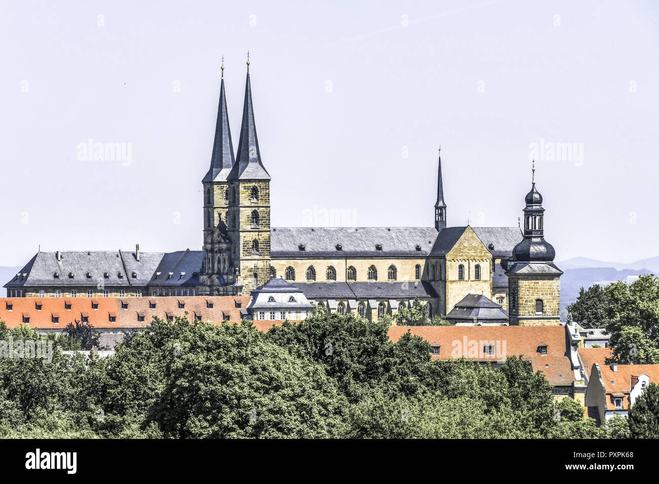 St. Michael s Monastery on the Michelsberg, Bamberg, Upper Franconia, Bavaria, Germany, Europe Stock Photo