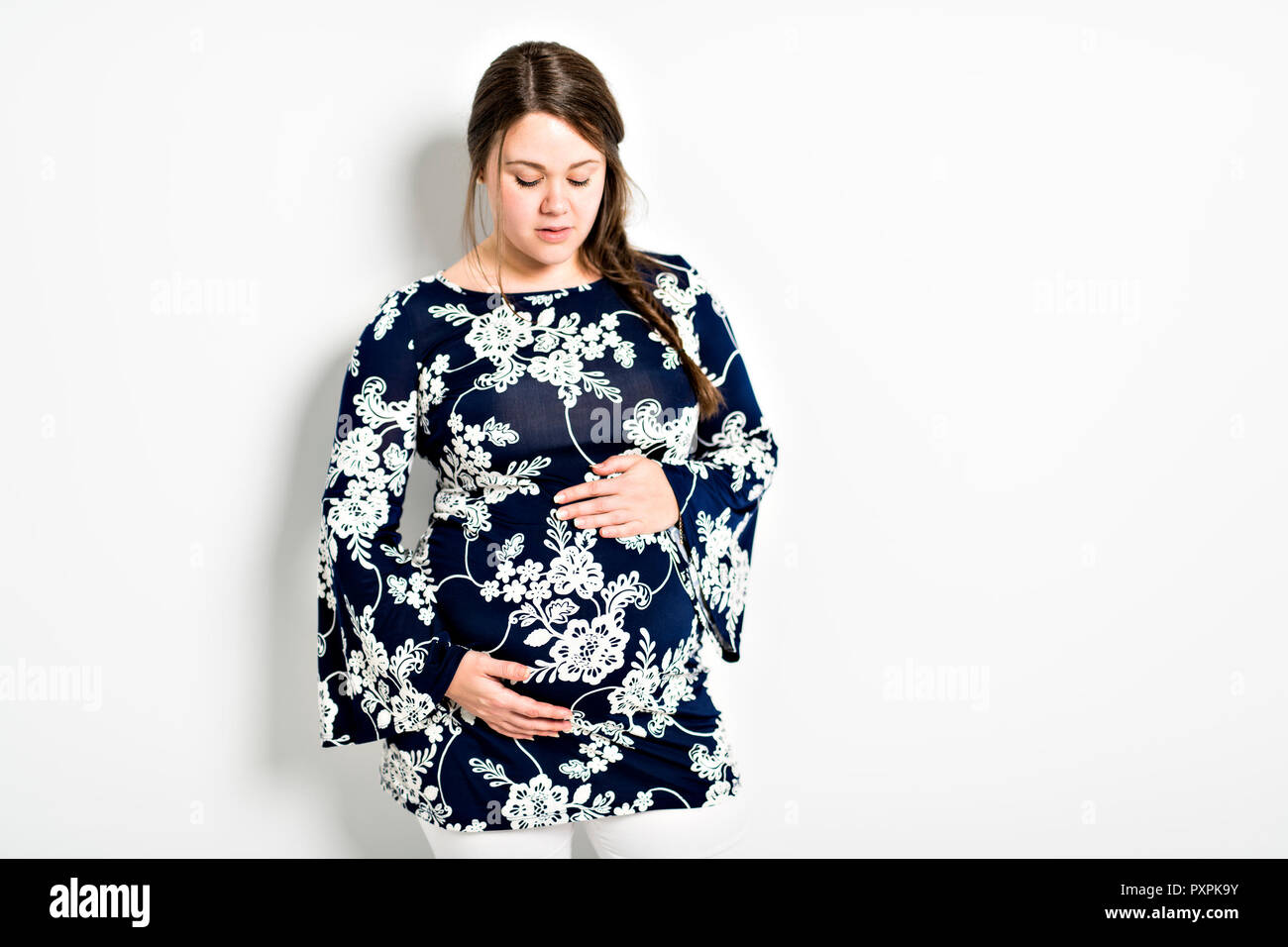 Portrait of a pregnant woman Stock Photo