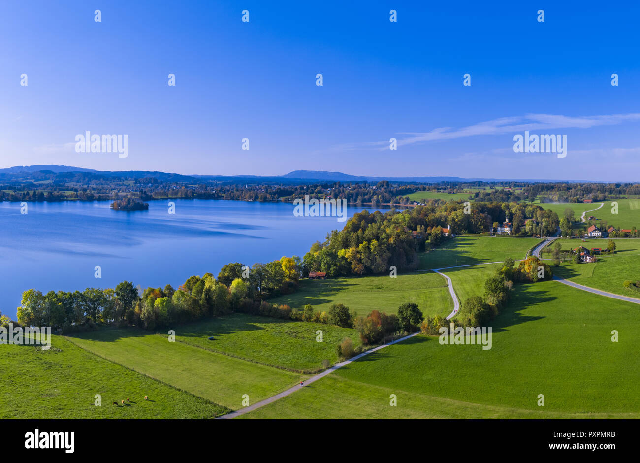 Staffelsee at Schloss Rieden, Bavaria, Germany Stock Photo