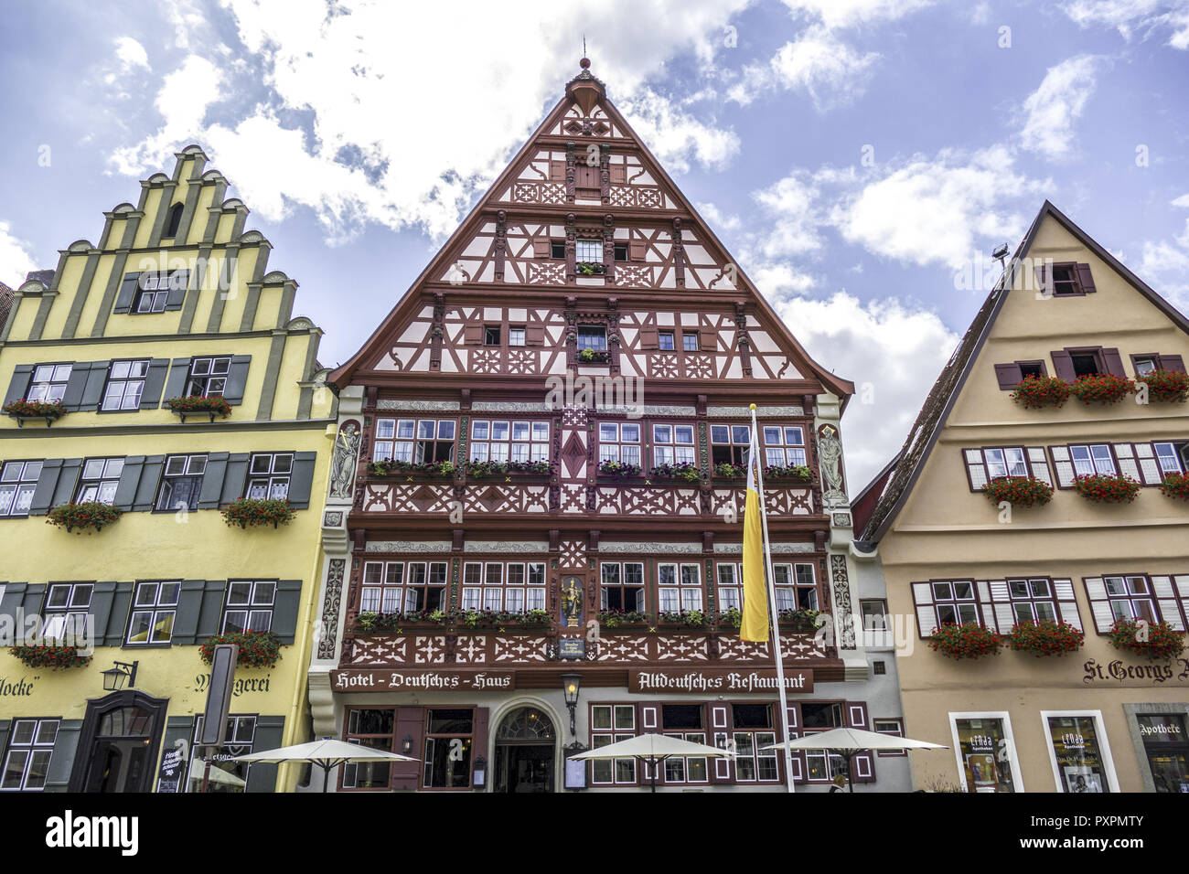 Half Timbered House Hotel Deutsches Haus Dinkelsbuhl Romantic