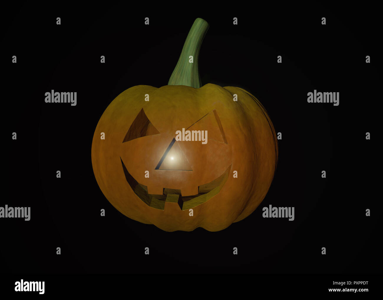 Halloween Pumpkin 3d rendering isolated on a black background Stock ...
