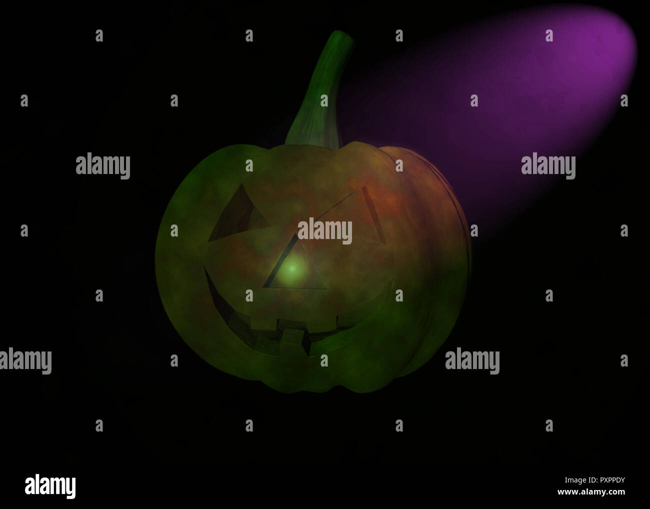 Halloween Pumpkin 3d rendering isolated on a black background Stock ...
