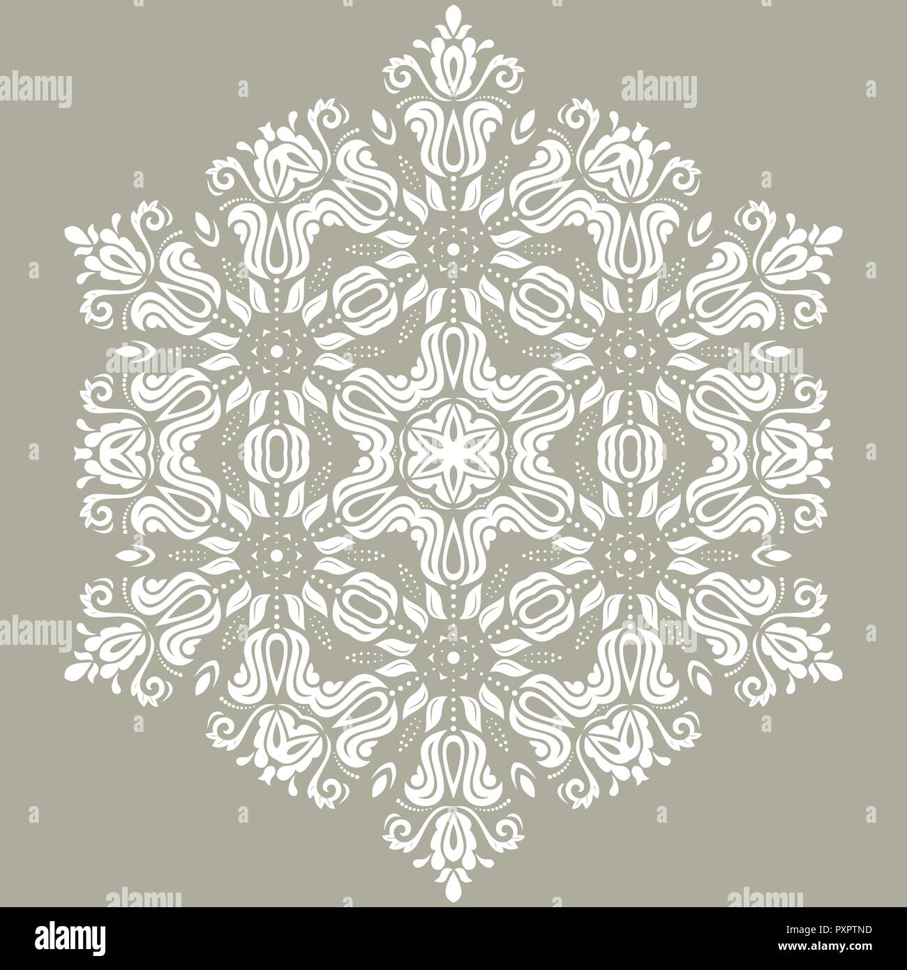 Pretty Vector Round Snowflake Stock Vector
