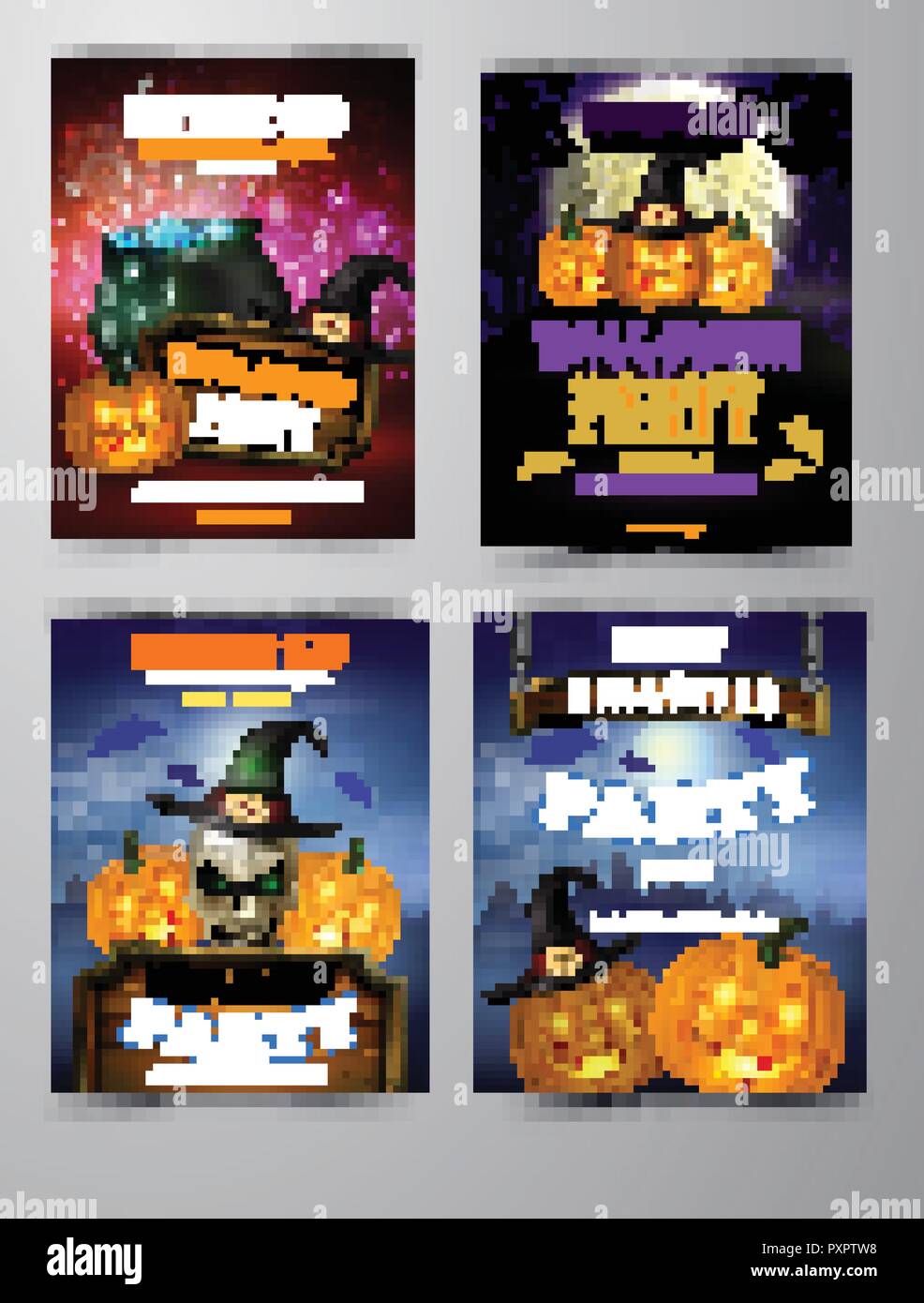 Halloween vertical background with pumpkins Stock Vector Image & Art ...