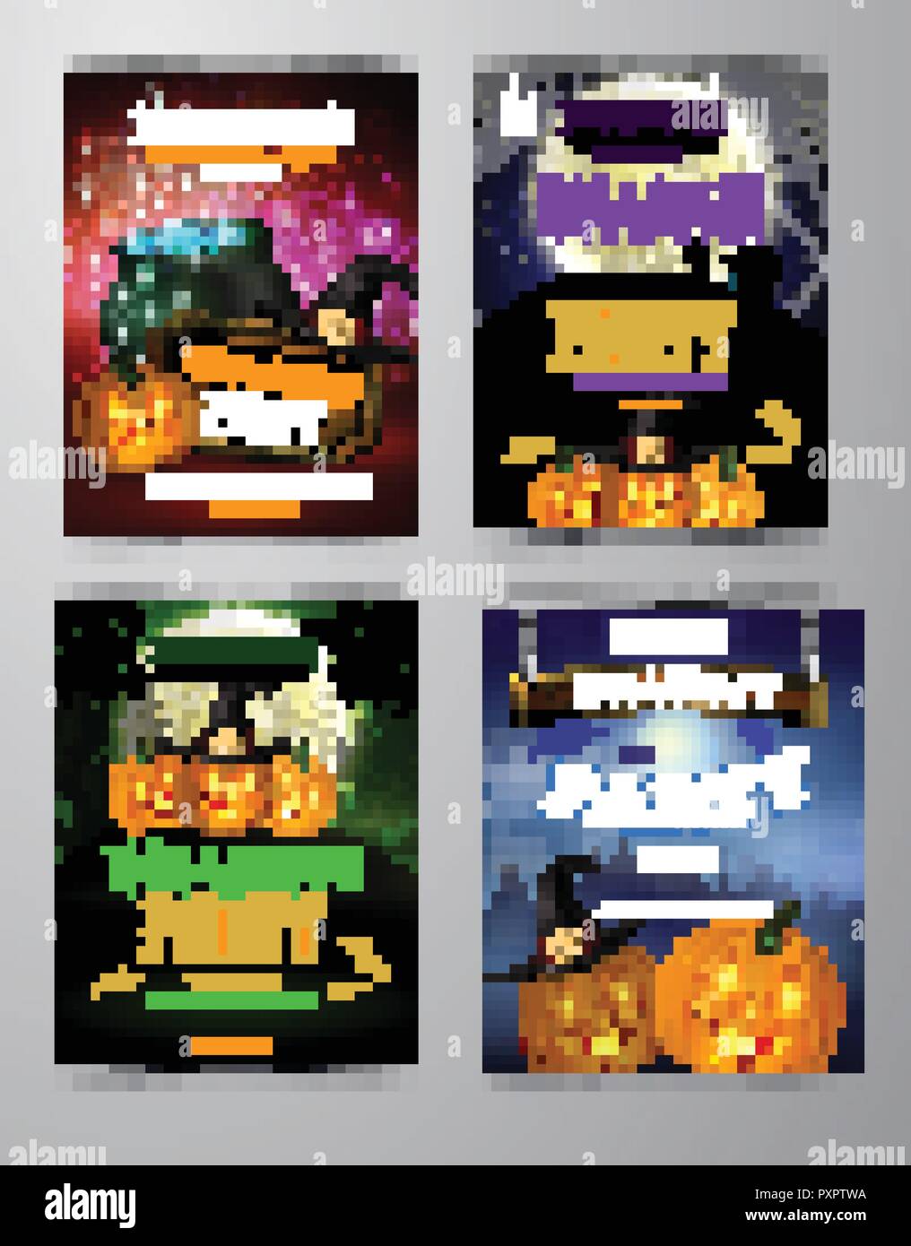 Halloween vertical background with pumpkins Stock Vector Image & Art ...
