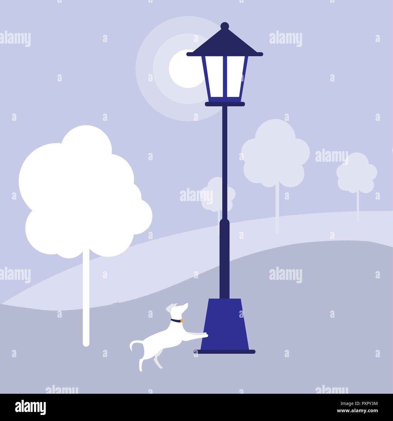 street light icon over white background, vector illustration Stock ...