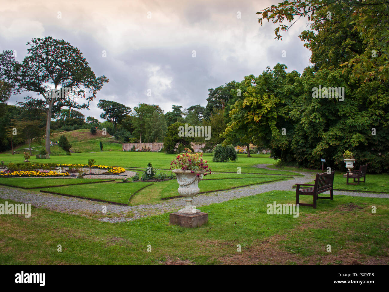 The cultivated grounds and surrounding woodland of Lytham Hall, Lancashire Stock Photo