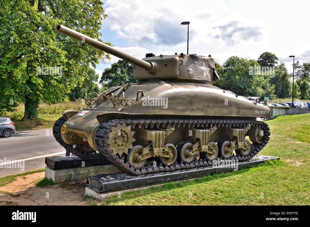 Restored M4A1 Sherman Tank Stock Photo