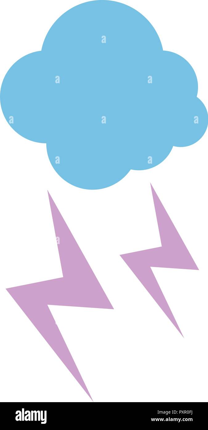 cloud and lightnings over white background, vector illustration Stock ...