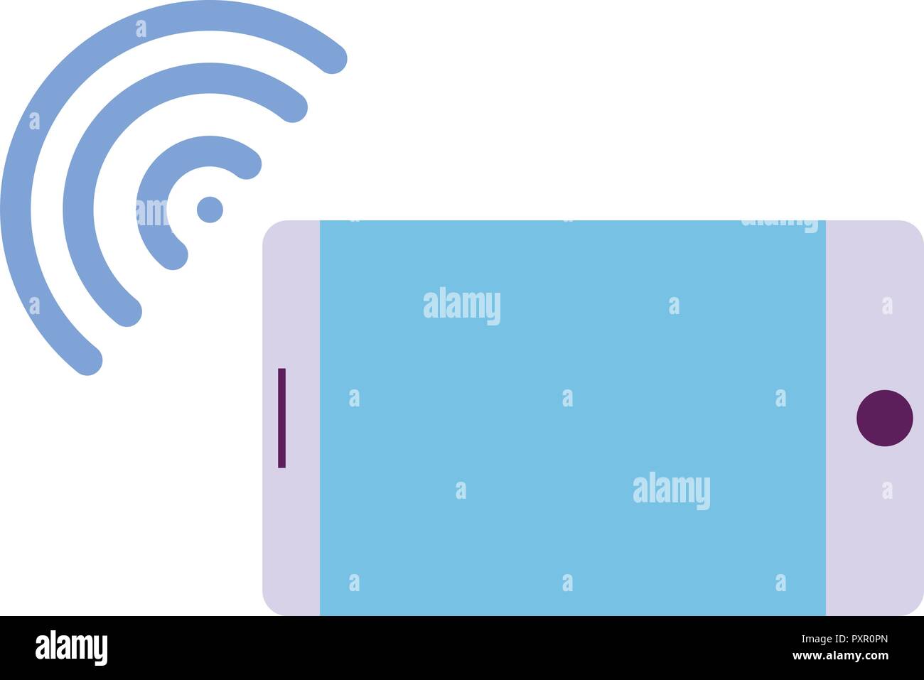 cellphone and wireless over white background, vector illustration Stock ...