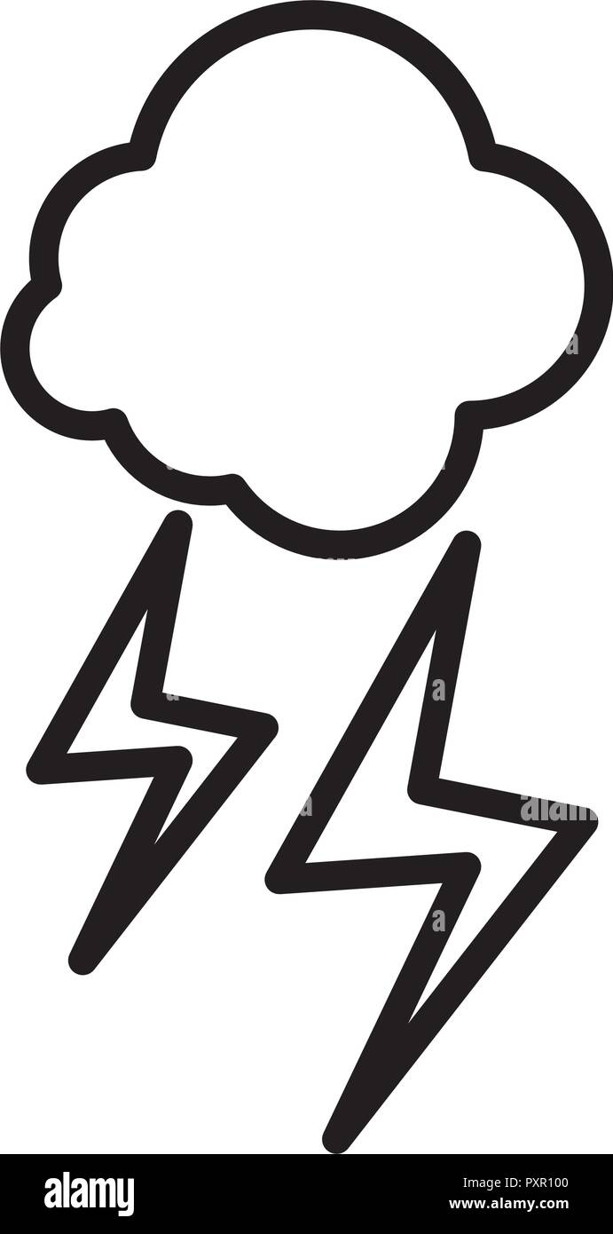 cloud and lightnings over white background, vector illustration Stock ...