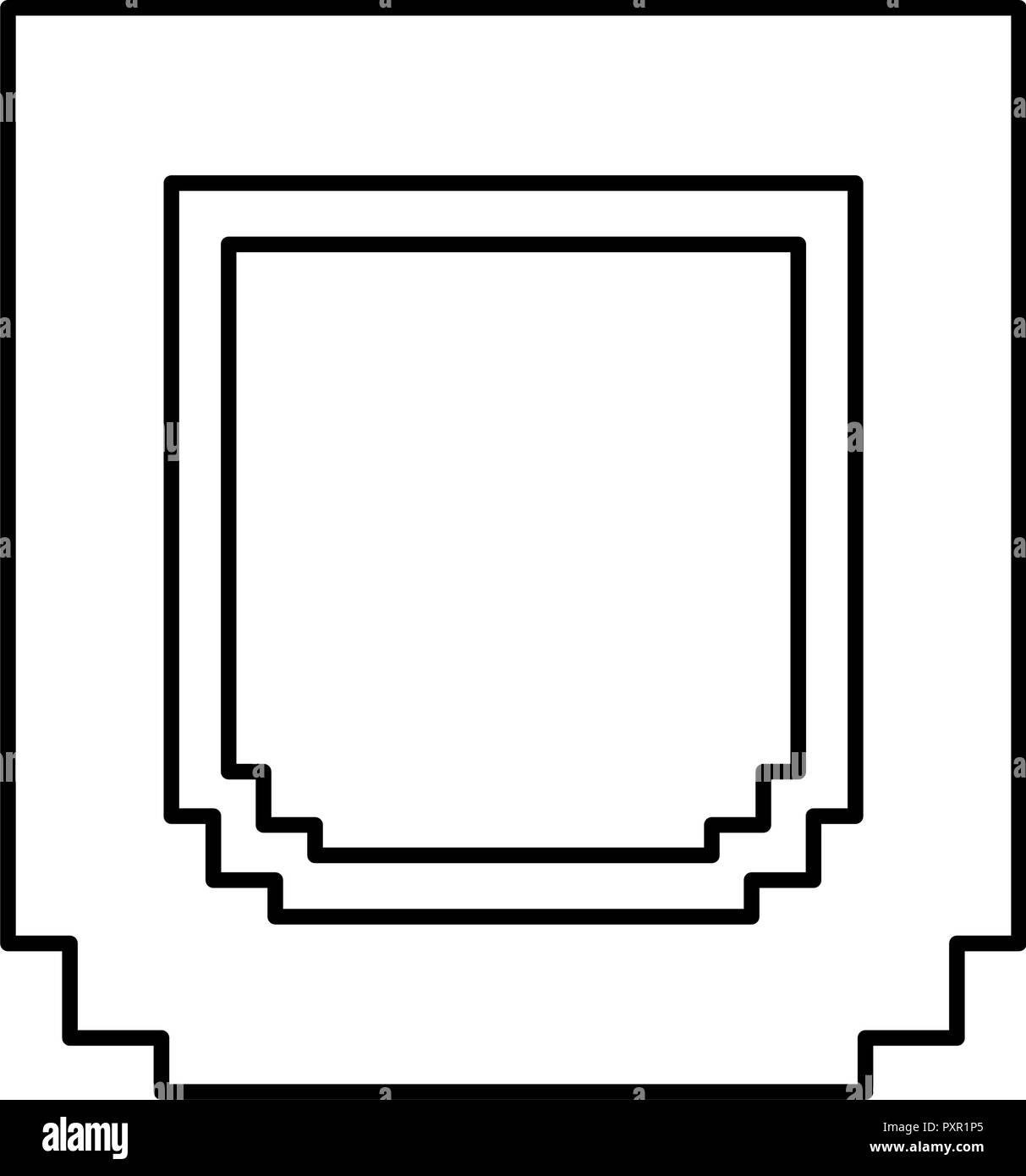 pixel video game shield antique vector illustration Stock Vector Image ...