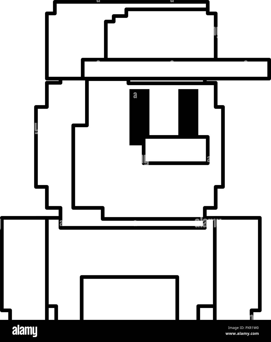 character with cap pixel video game vector illustration Stock Vector ...