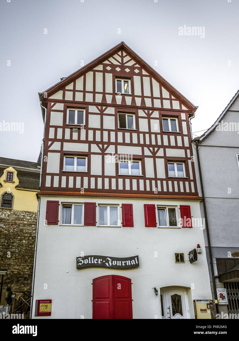 Half timbered house at he historic centre in Sigmaringen, Baden-Württemberg, Germany, Europe Stock Photo