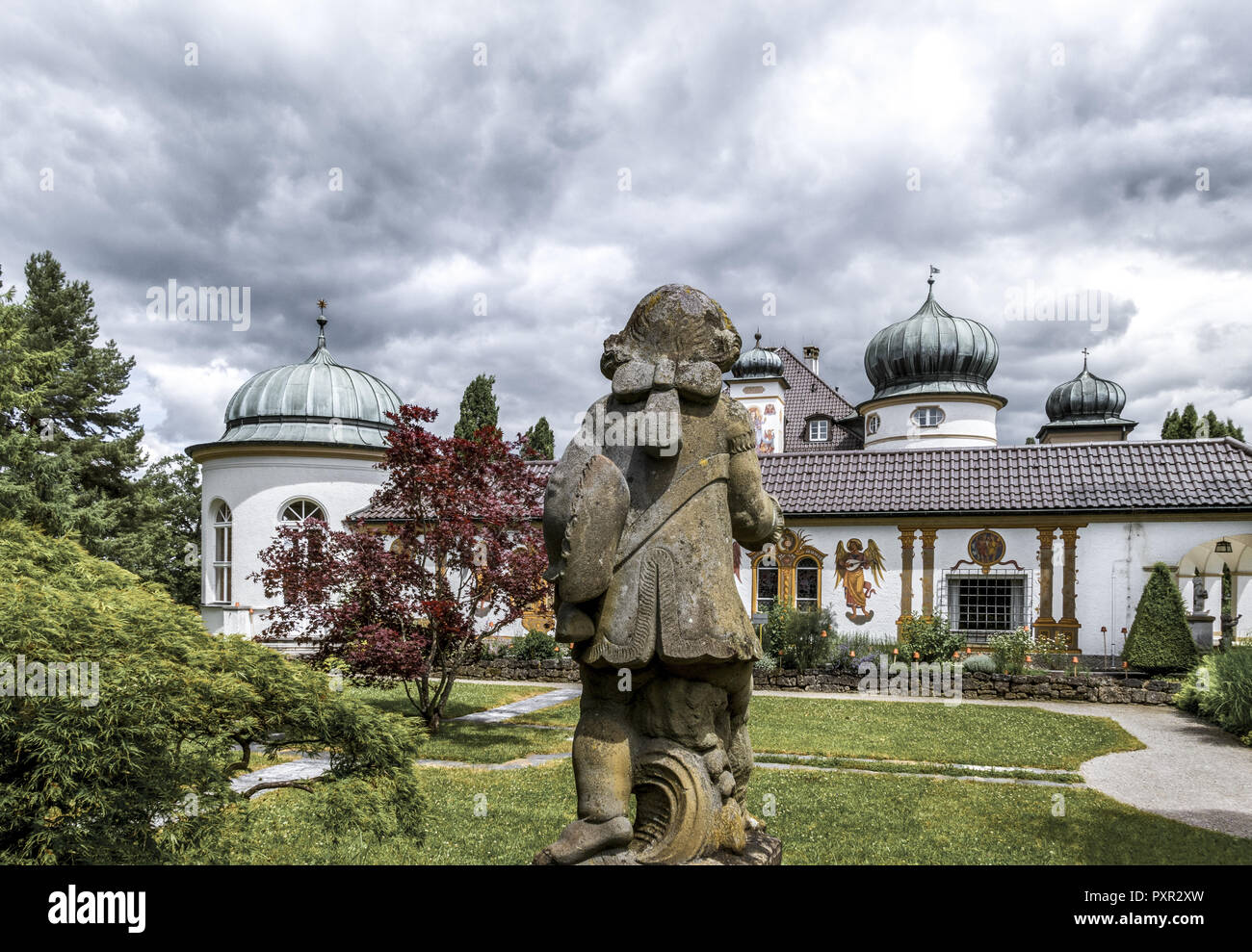 Castle and park Hoehenried near Bernried on Lake Starnberg, Bavaria, Upper Bavaria, Germany Stock Photo