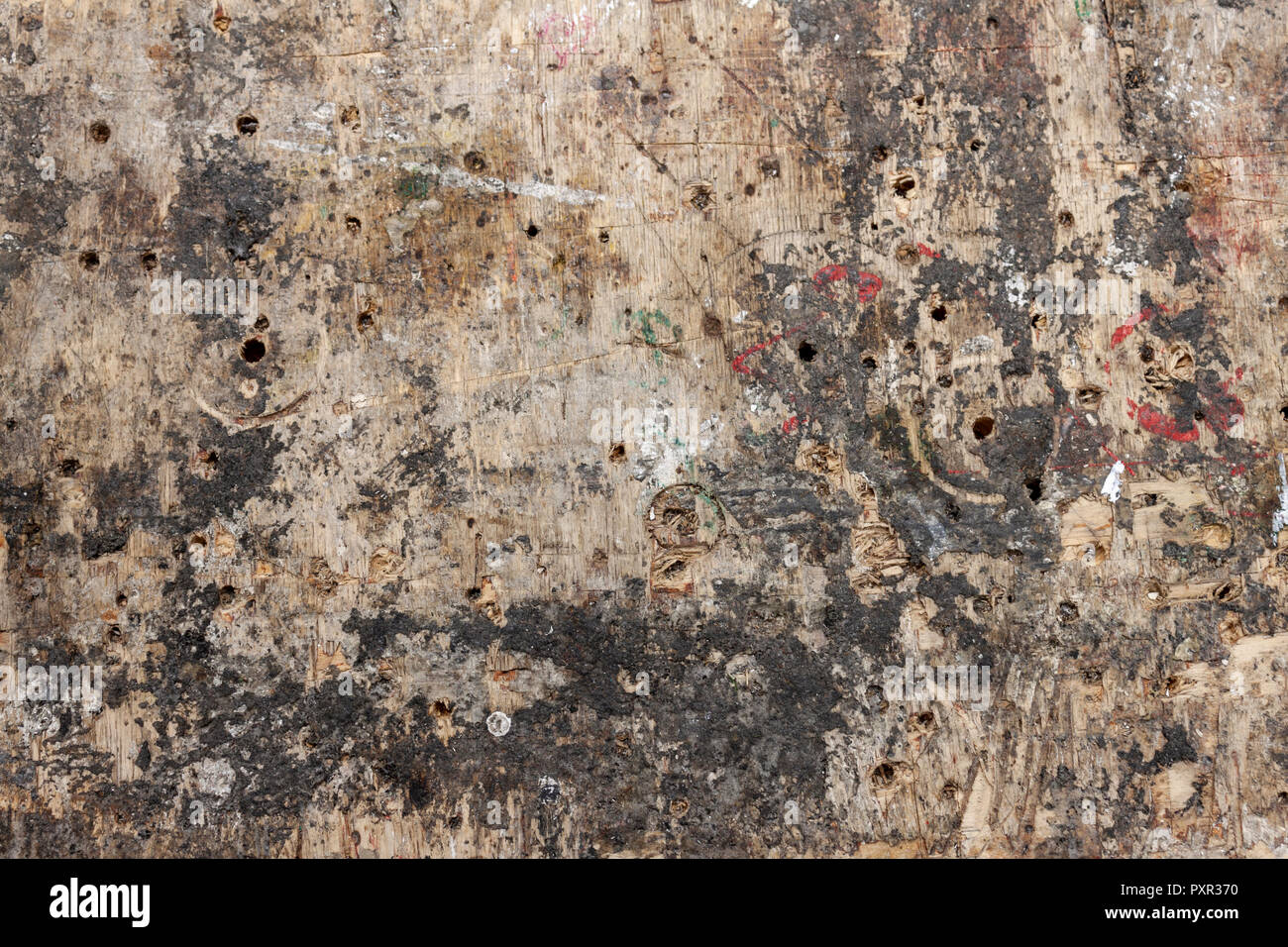 Distressed And Old Wooden Workbench Surface Background Full Of
