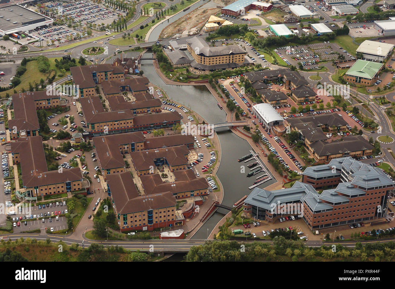 Aerial view of Merry Hill Waterfront, Brierley Hill near Dudley, West