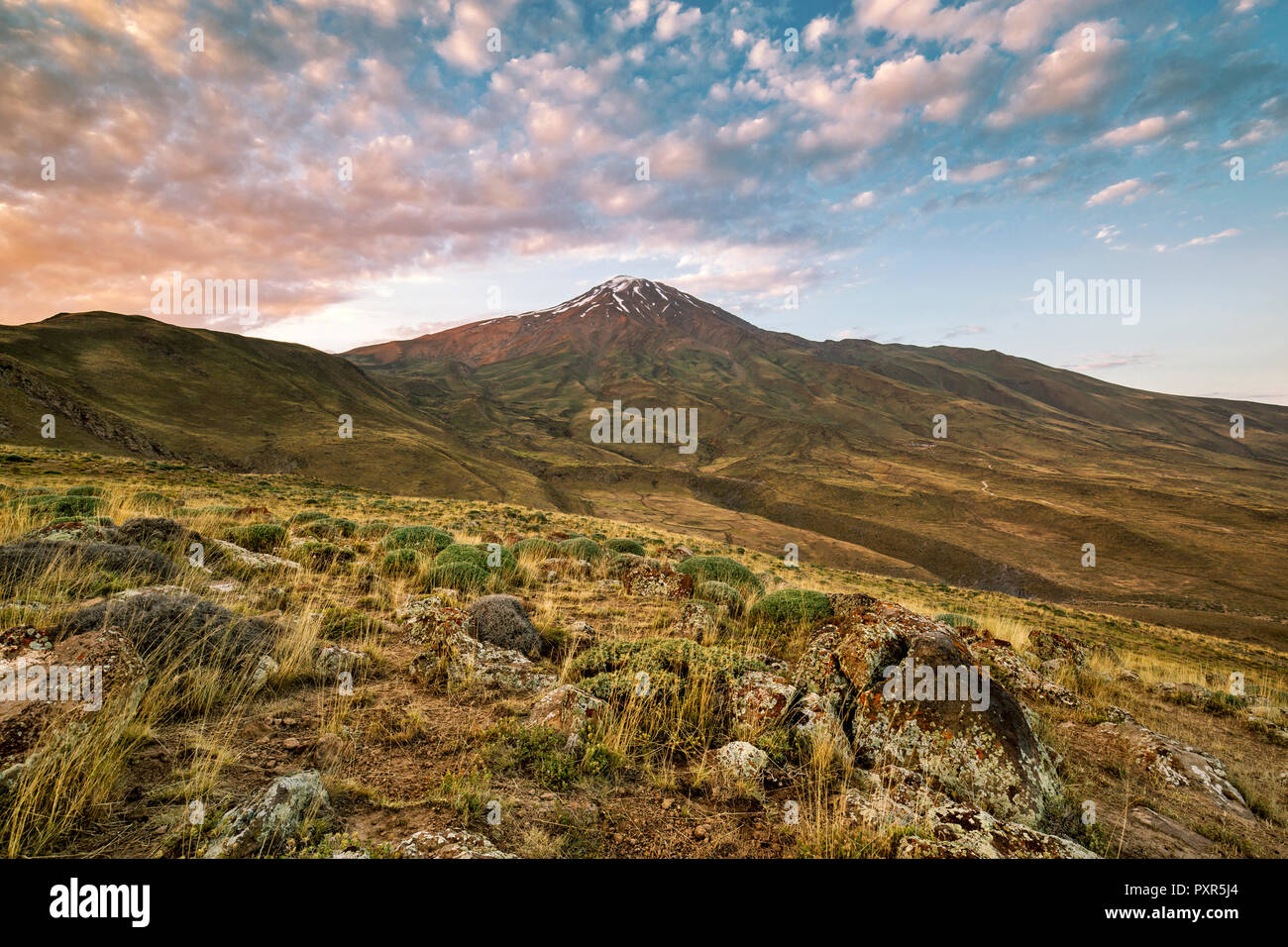 Iran, Mazandaran Province, Amol, Damavand Mountain Stock Photo