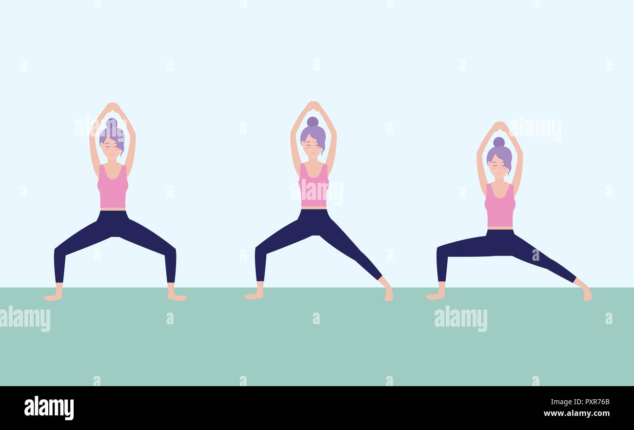One Exercise Position set woman doing exercice position Stock Vector Image & Art - Alamy