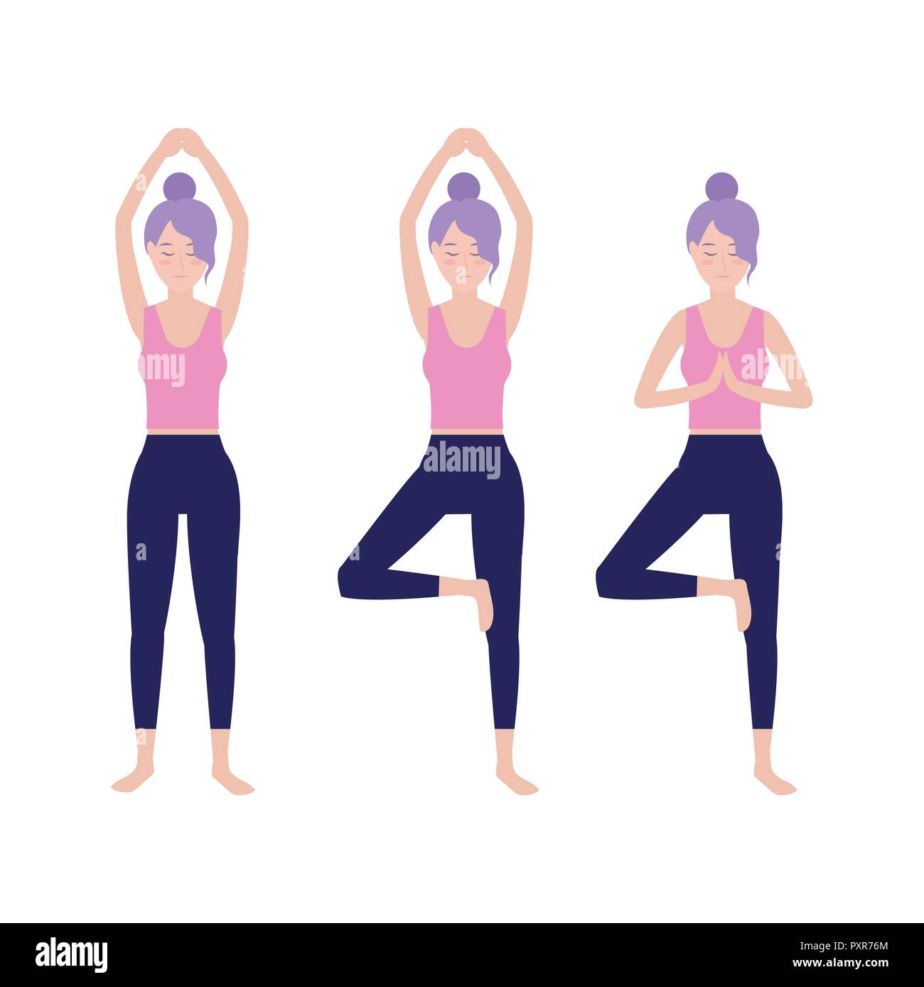 set fitness woman practice exercise Stock Vector Image & Art - Alamy