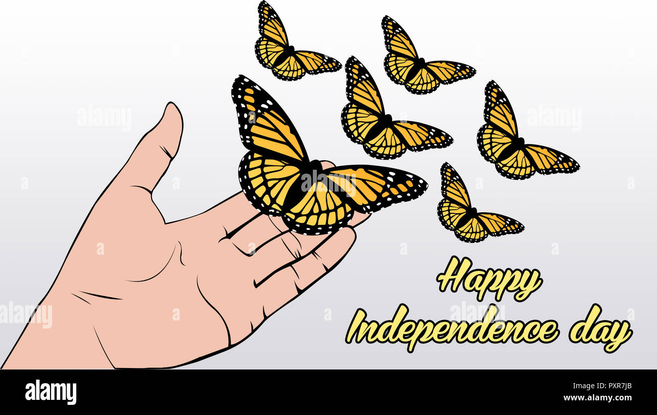 illustration free flying butterflies Stock Photo - Alamy