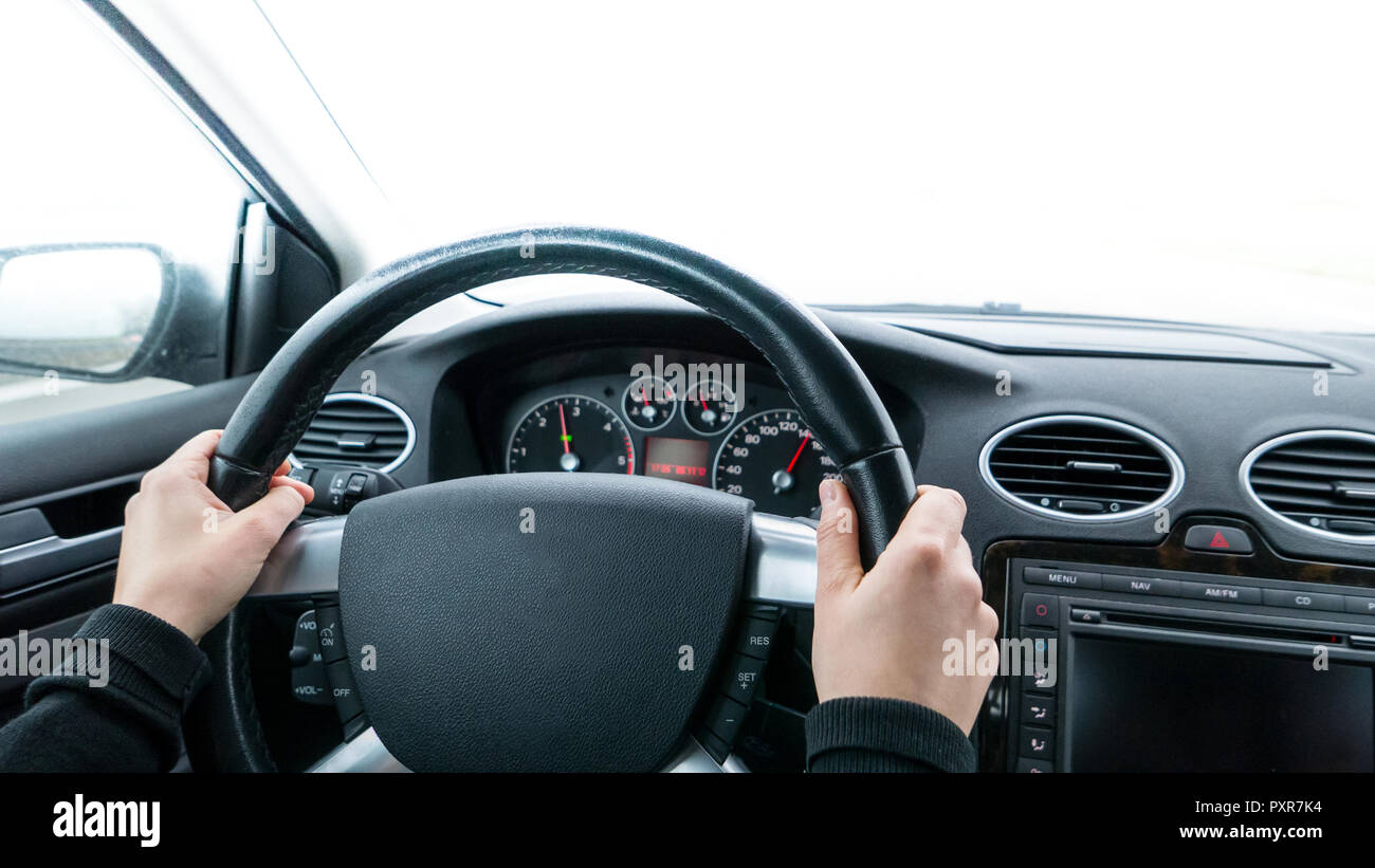 Hands steering wheel isolated hi-res stock photography and images - Alamy
