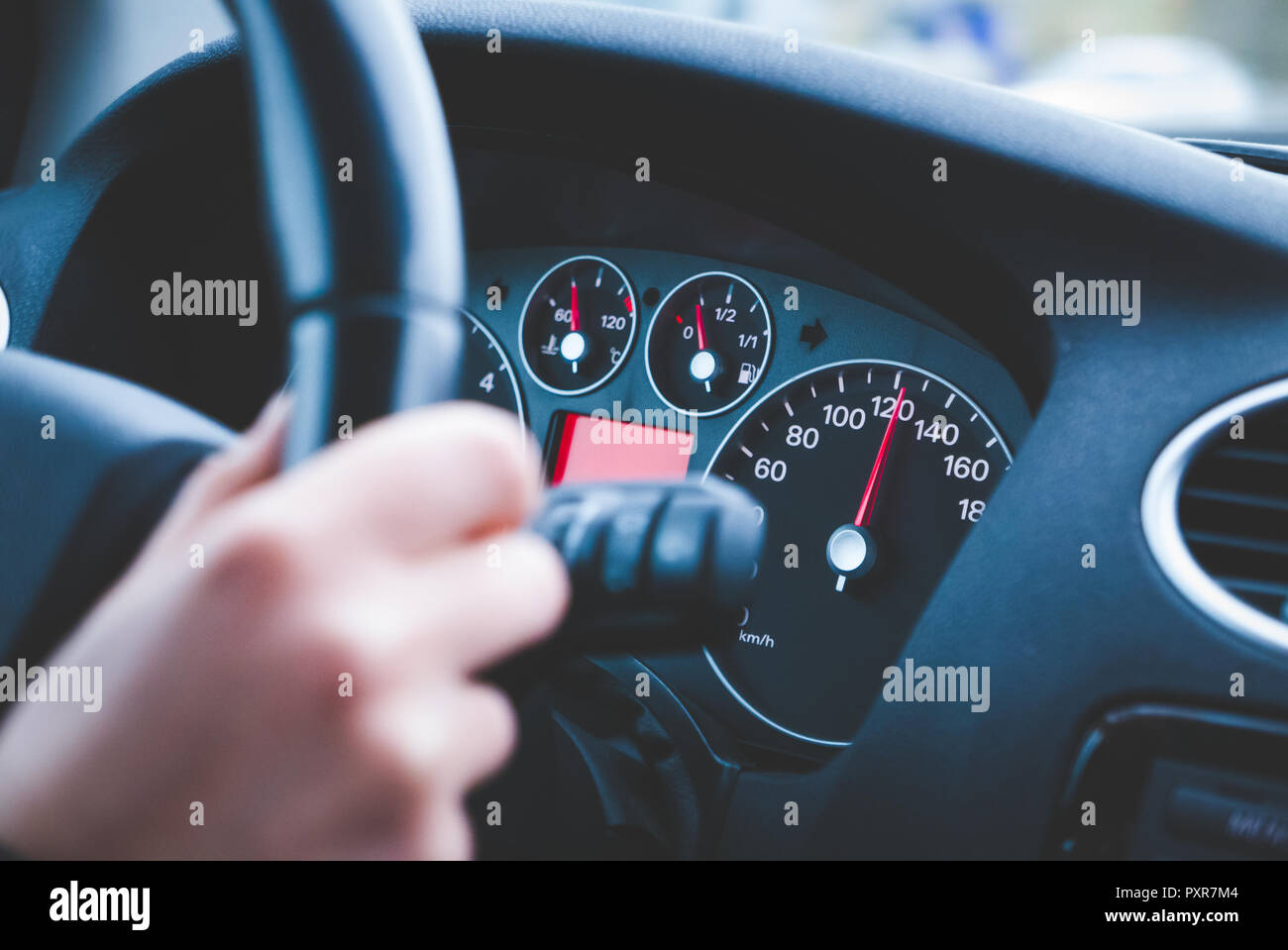 High speed driving on the road Stock Photo Alamy