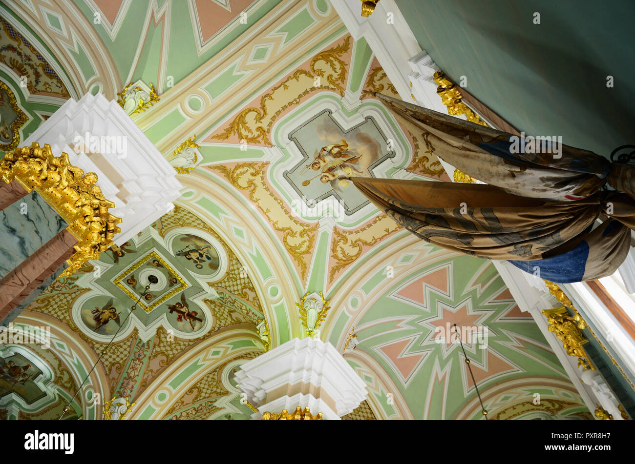 Interior, Saints Peter and Paul Cathedral, Peter and Paul Fortress. Saint Petersburg, Northwestern, Russia. Stock Photo