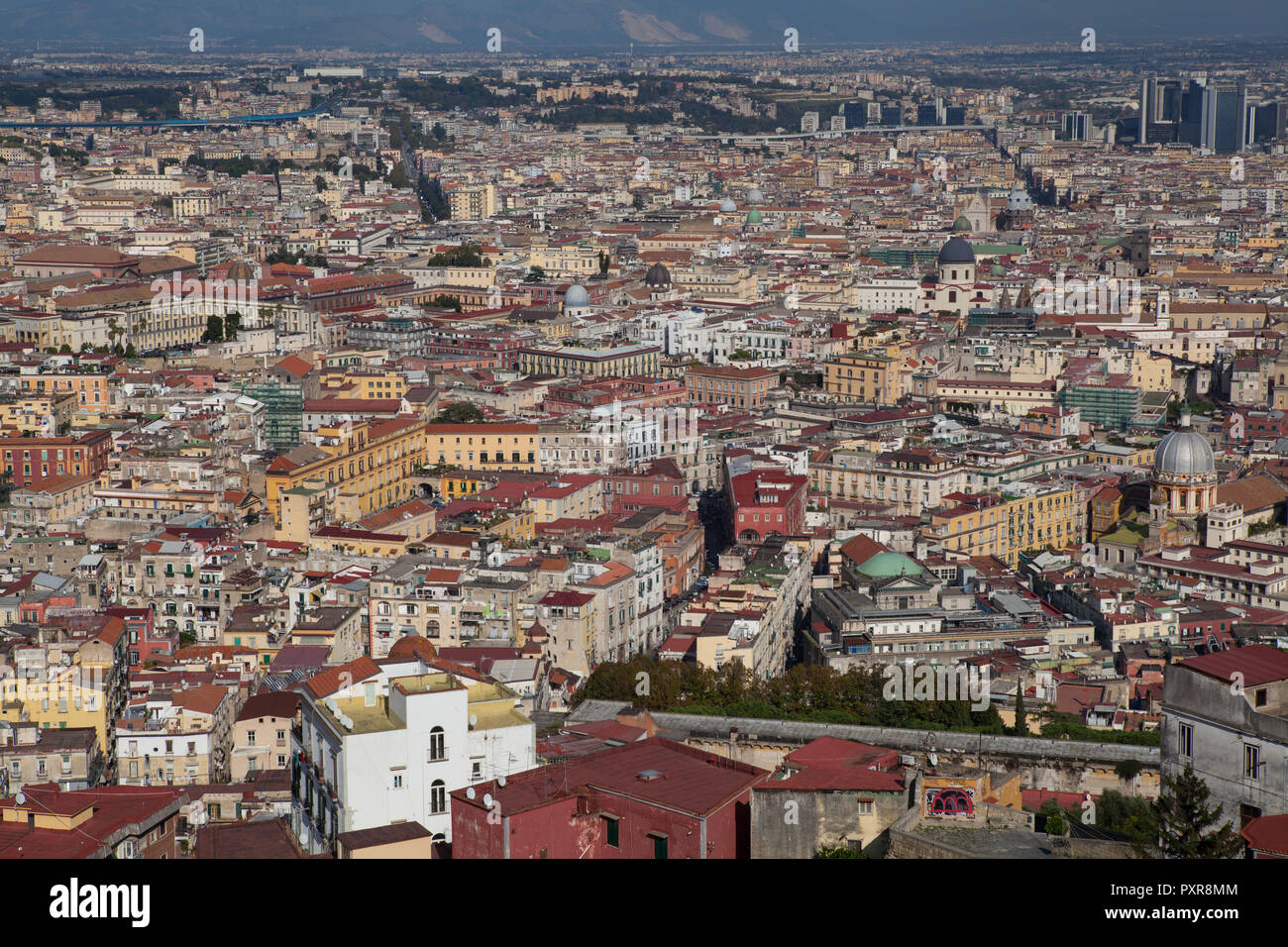 Panoramic view of Naples from the Vomero district Stock Photo