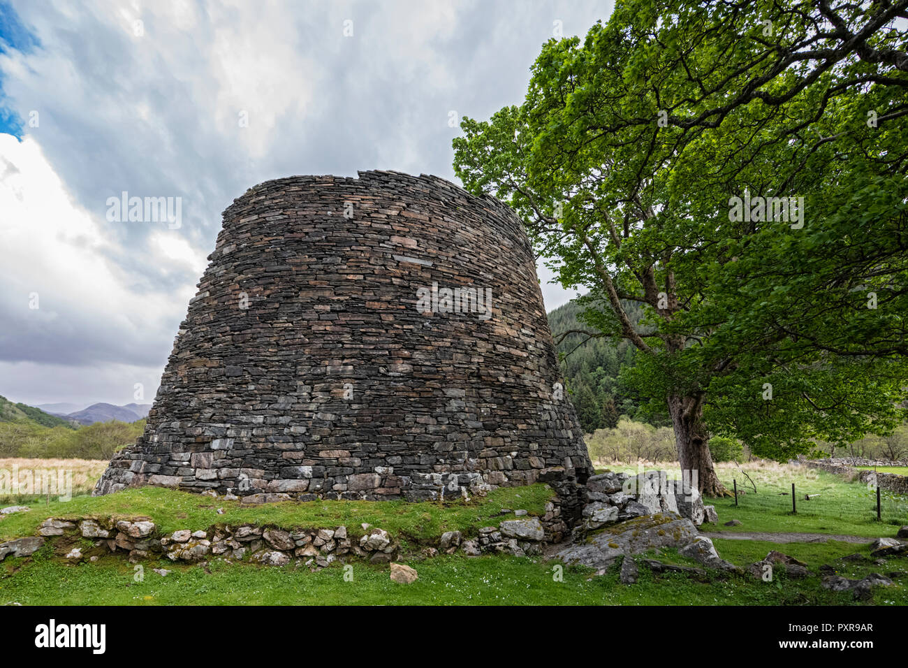 UK, Scotland, Glenelg, Iron Age Broch Dun Telve Stock Photo