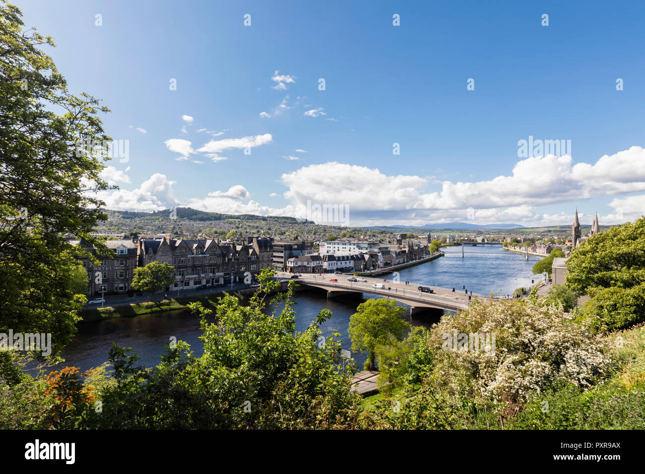 UK, Scotland, Inverness, cityscape with River Ness Stock Photo