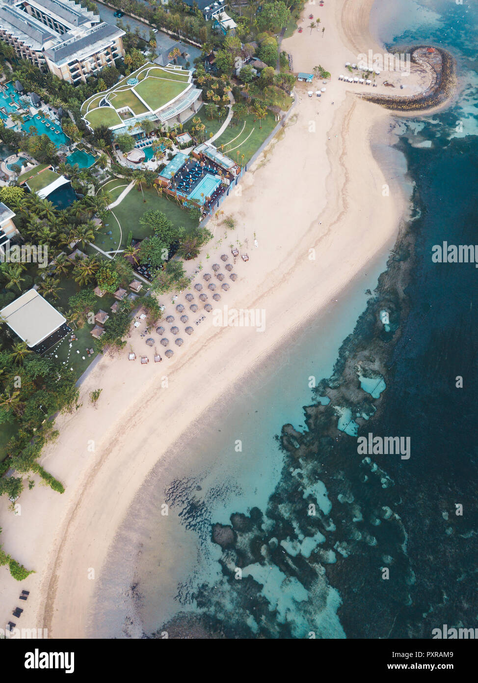 Indonesia, Bali, Aerial view of Nusa Dua beach Stock Photo