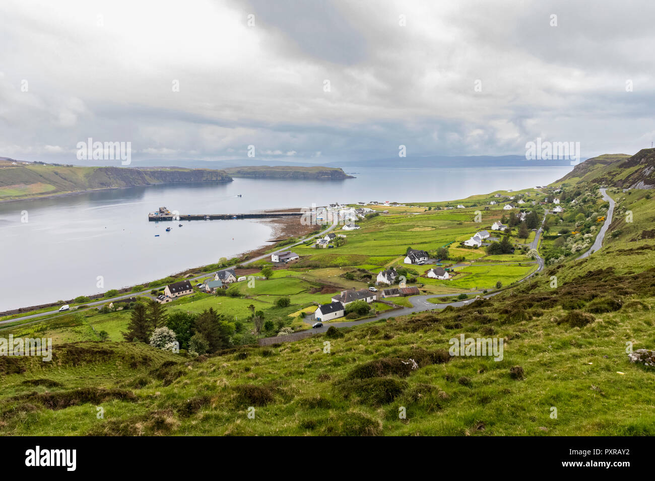 UK, Scotland, Inner Hebrides, Isle of Skye, Trotternish, Uig Bay, Uig Stock Photo
