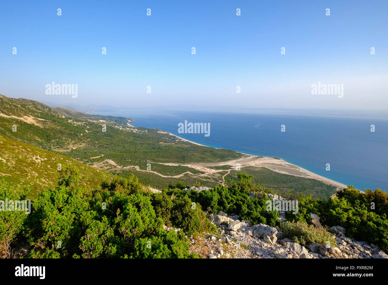 Albania, Ionean sea, Albanian Riviera, view from Llogara Pass Stock Photo