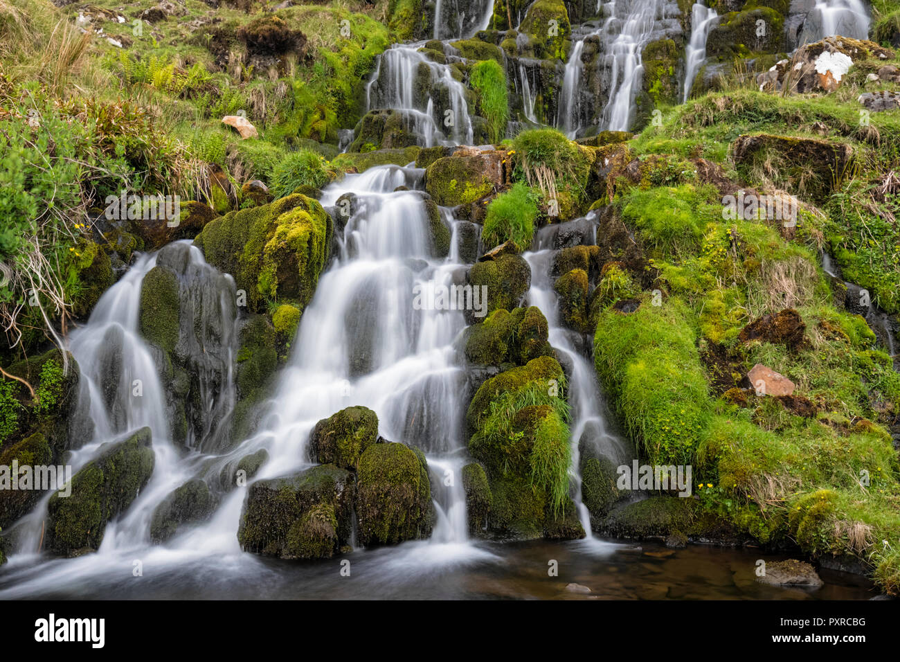 UK, Scotland, Inner Hebrides, Isle of Skye, Brides Veil Waterfall Stock