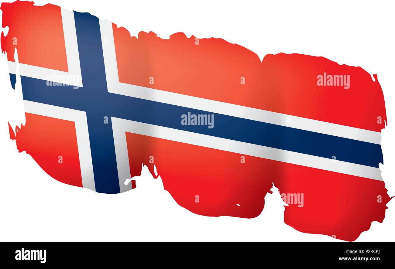 Norway flag, vector illustration on a white background Stock Vector ...
