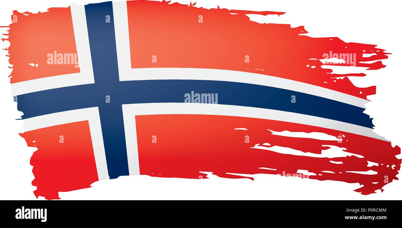 Norway flag, vector illustration on a white background Stock Vector ...