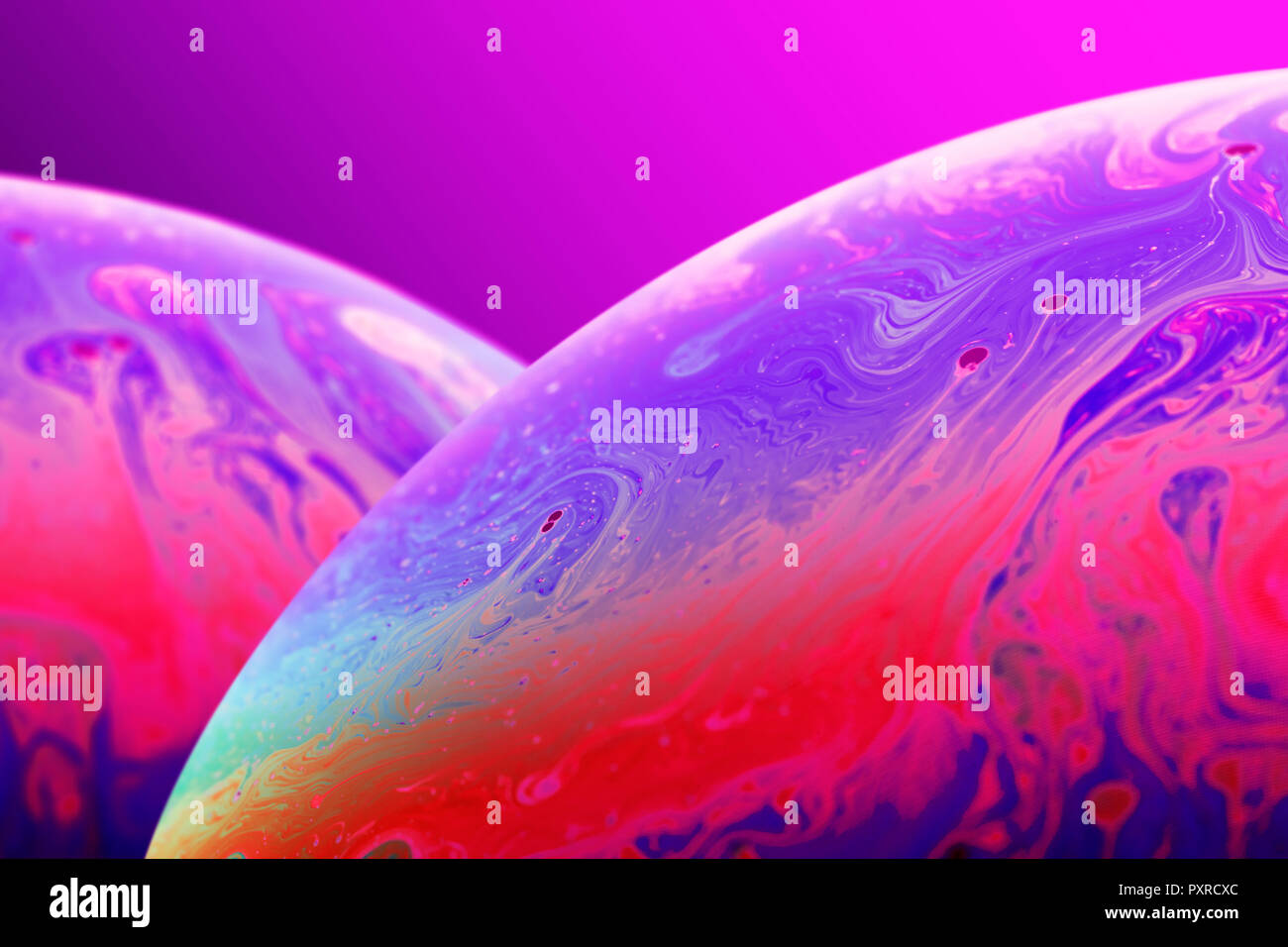 Surface of soap bubbles, close-up Stock Photo