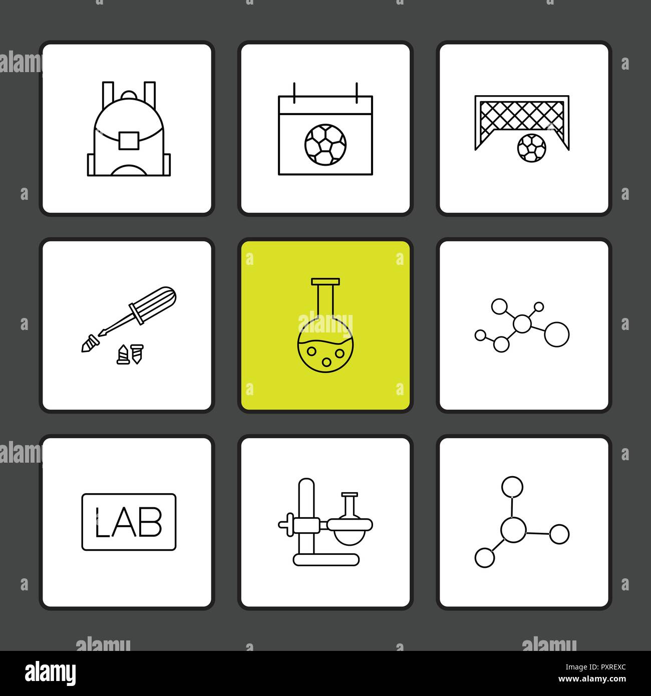 School Bag Football Goal Screw Driver Chmistry Beaker Flask Chemical Bonding Lab Board Chemcal Lab Logo Design Vector Sign Label Stock Vector Image Art Alamy School Bag Football Goal Screw Driver Chmistry Beaker Flask Chemical Bonding Lab Board Chemcal Lab Logo Design Vector Sign Label Stock Vector Image Art Alamy