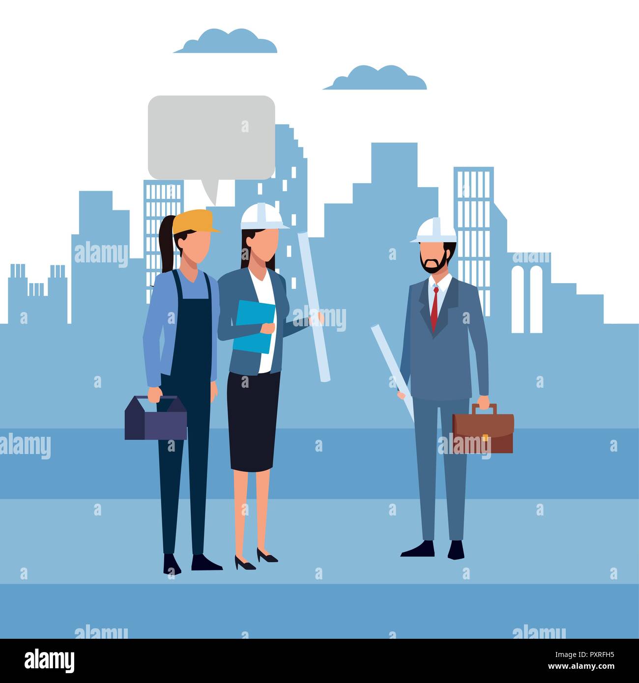 Architect and workers Stock Vector Image & Art - Alamy
