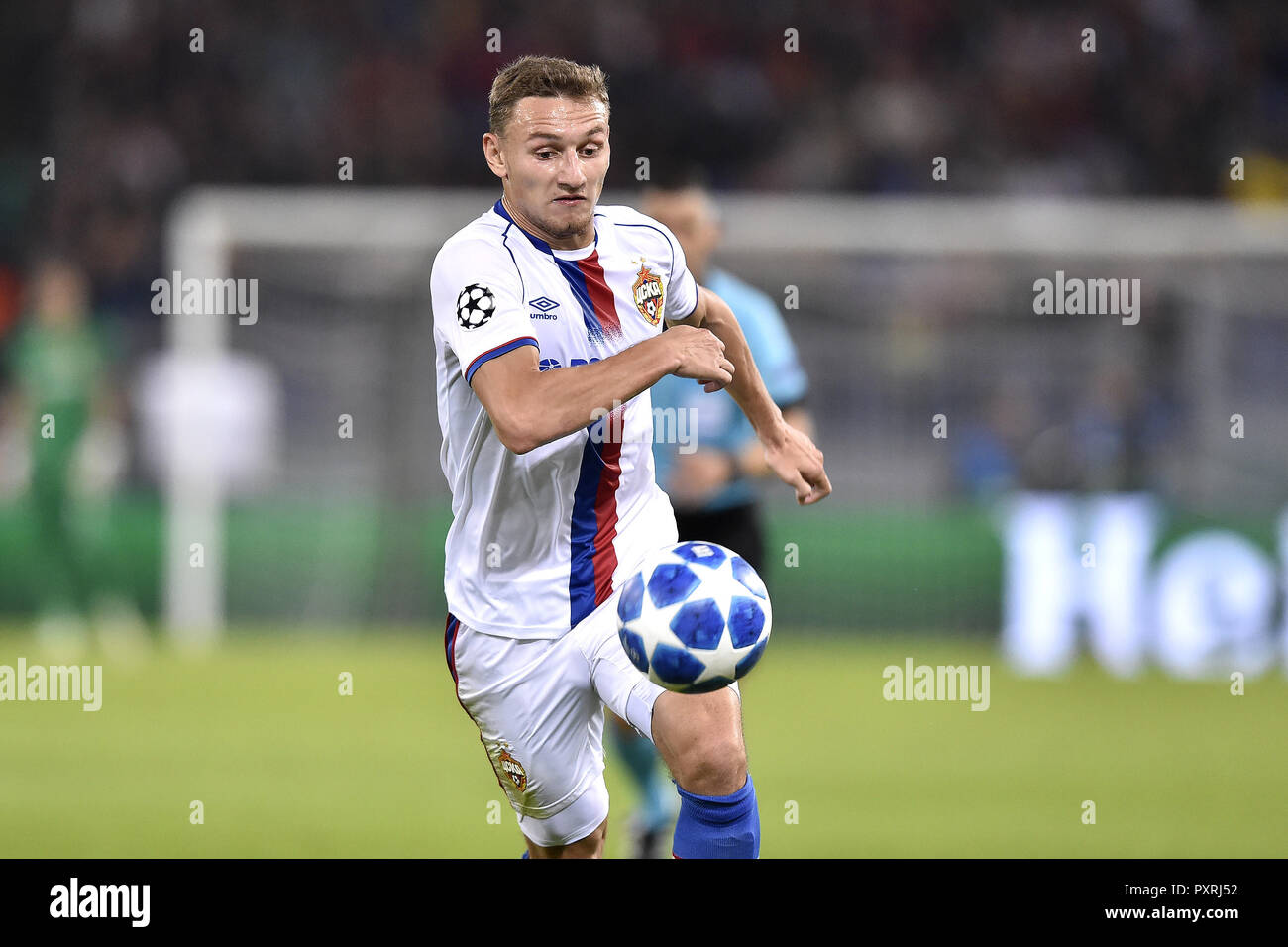Rome, Italy. 23rd Oct 2018. Fyodor Chalov of CSKA Moscow during the UEFA Champions League group stage match between Roma and CSKA Moscow at Stadio Olimpico, Rome, Italy on 23 October 2018. Photo by Giuseppe Maffia. Credit: UK Sports Pics Ltd/Alamy Live News Stock Photo