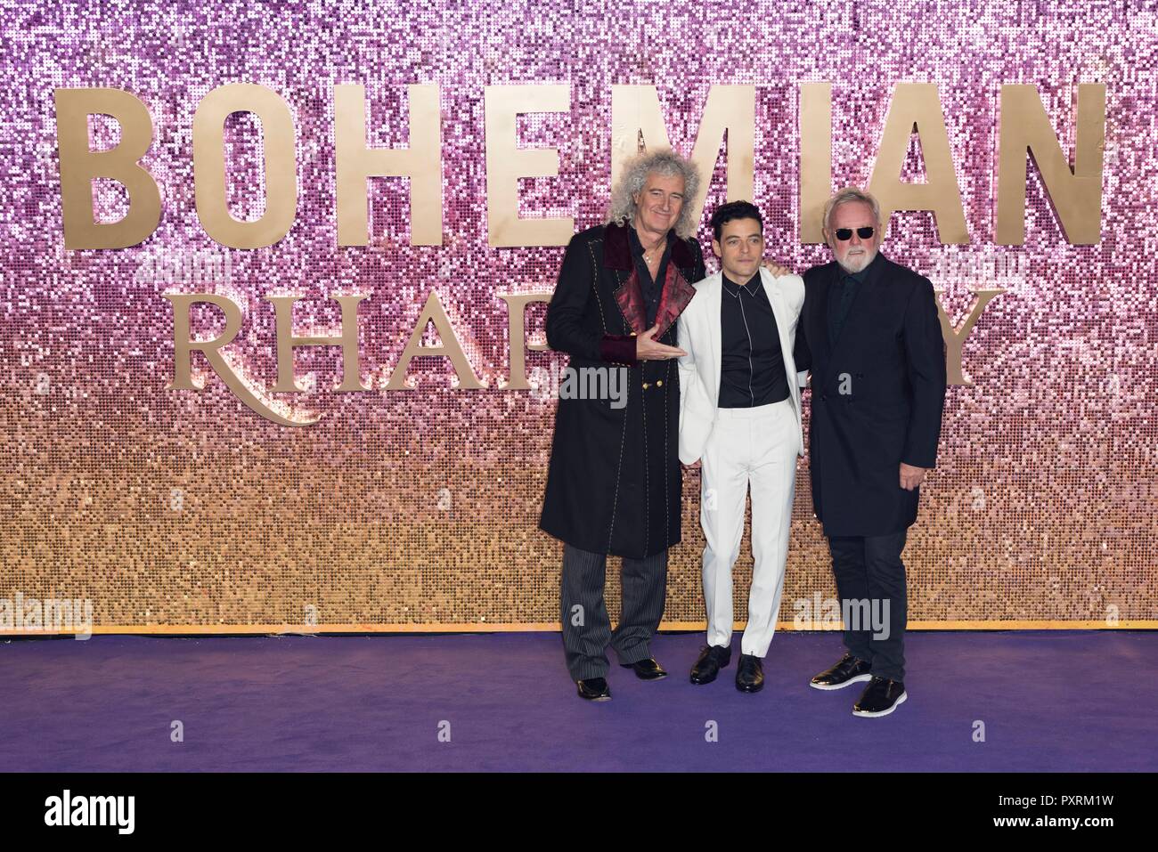 Brian May, Rami Malek and Roger Taylor attend BOHEMIAN RHAPSODY - World ...